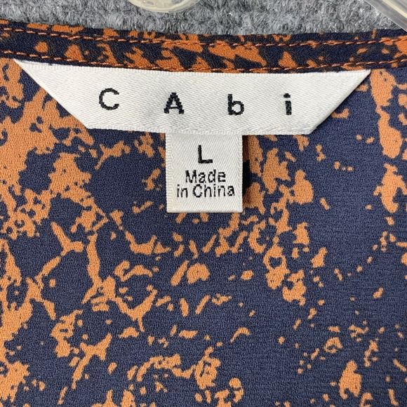 Cabi Faux Wrap Reptile Print Top Women L Pullover Tie At Neck - Picture 6 of 11